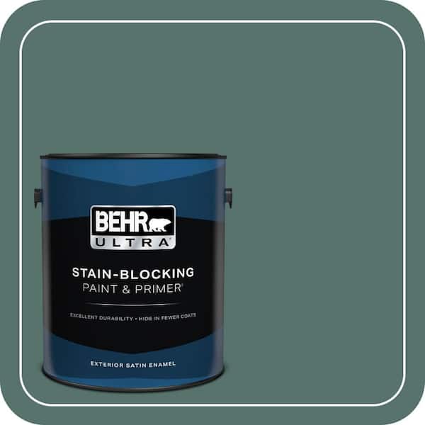 BEHR ULTRA 1 gal. #480F-6 Shaded Spruce Satin Enamel Exterior Paint & Primer