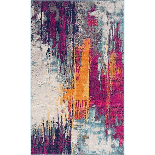 Savannah Multicolor 9 ft. 2 in. x 12 ft. 5 in. Modern Abstract Area Rug Large