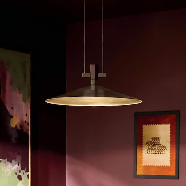 Tenon 28 in. 1-Light LED Pendant in Lacquered Bronze