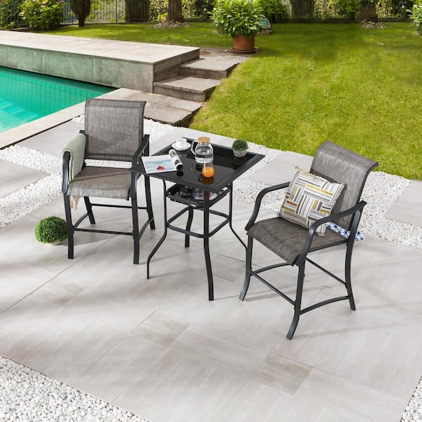 Patio Festival 3-Piece Metal Bar Height Outdoor Dining Set