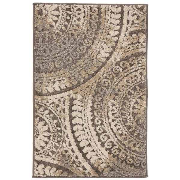 Concord Global Trading Spiral Medallion 4 ft. x 6 ft. Cool Gray Tones Area Rug