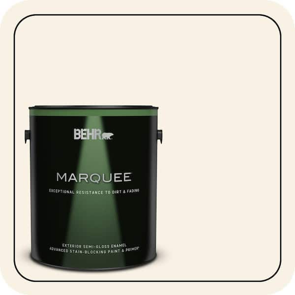 BEHR MARQUEE 1 gal. #YL-W09 Spun Cotton Semi-Gloss Enamel Exterior Paint & Primer