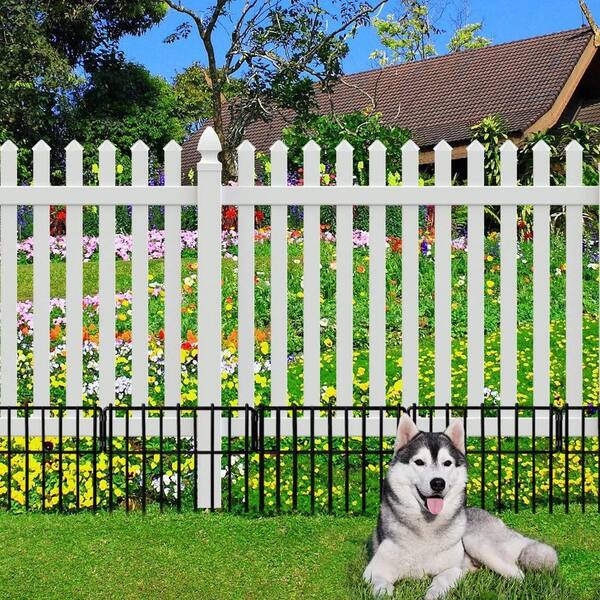 Primehome 17 in. H x 19 ft. L No-Dig Garden Fence, 19-Pack Rust