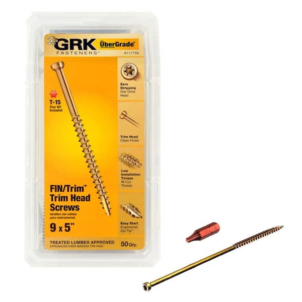 GRK Fasteners #9 x 5 in. Star Drive Trim Finishing Head Screw (50-per Pack)
