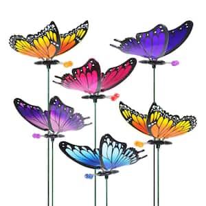 WindyWings Butterfly Assortment 1.31 ft. Multi-Color Plastic Plant Stakes (6-Pack)