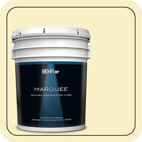BEHR MARQUEE 5 gal. #400A-1 Candlelight Yellow Satin Enamel Exterior Paint & Primer