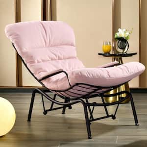 Magic Pink Flannelette Velvet Glider Rocking Chair for Living Room Bedroom Office