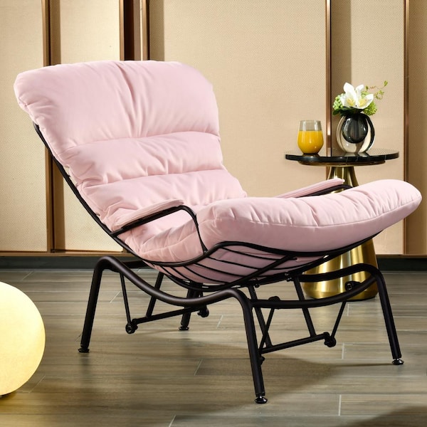 Allwex Magic Pink Flannelette Velvet Glider Rocking Chair for Living Room Bedroom Office