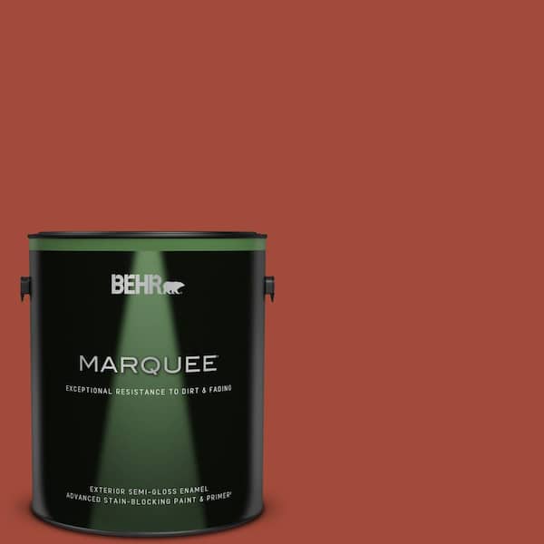 BEHR MARQUEE 1 gal. #200D-7 Rodeo Red Semi-Gloss Enamel Exterior Paint & Primer