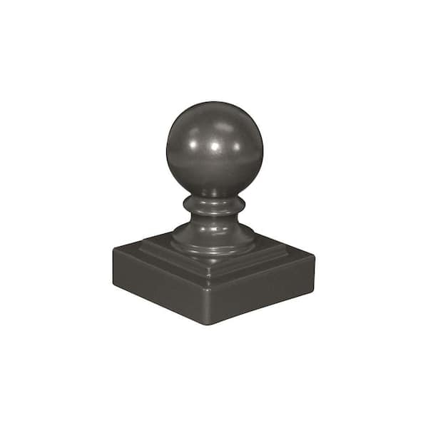 Barrette Outdoor Living 2-1/2 in. x 2-1/2 in. x 3-3/4 in. Pewter Aluminum Ball Post Top