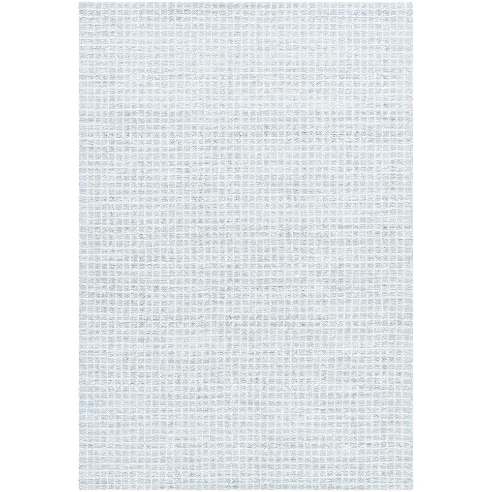 Pale Blue Wool Hand-Tufted Rectangular 10' x 14' Area Rug