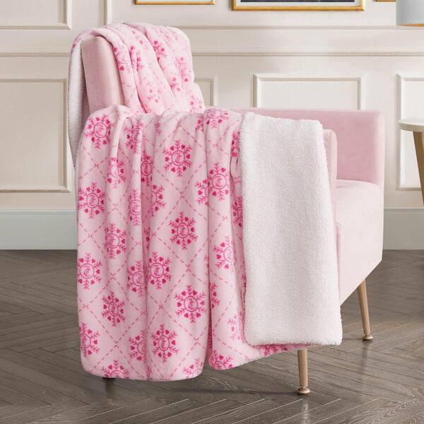 JUICY COUTURE Snowflake Light Pink Plush Sherpa Reverse Microfiber