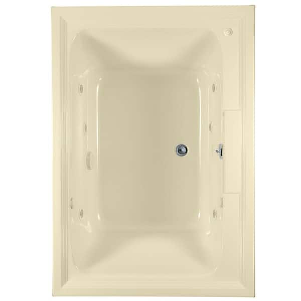 American Standard Town Square 5 ft. x 42 in. Center Drain EcoSilent EverClean Whirlpool Tub in Linen