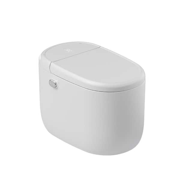 1.12 GPF Smart Toilet Bidet in White Elongated shape with Al Flush, Adjustable Seat Temp, Warm Air Dryer, LED HD Display