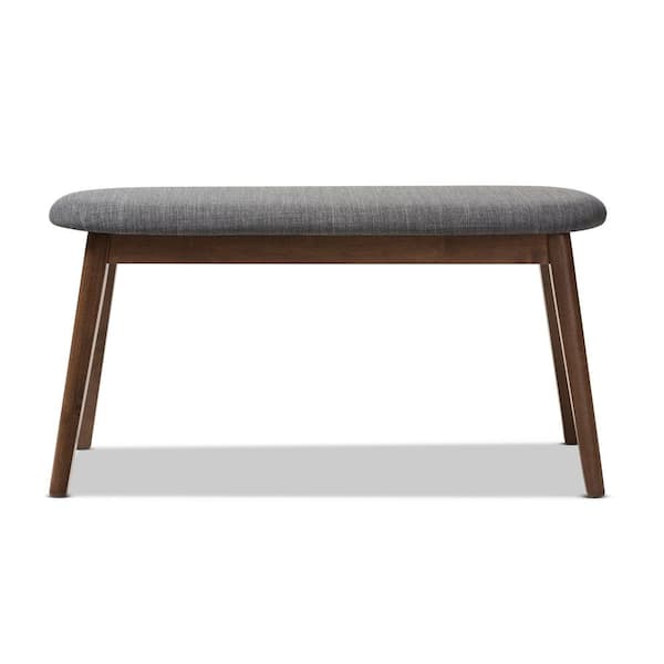 Baxton Studio Easton Dark Gray Fabric Bench