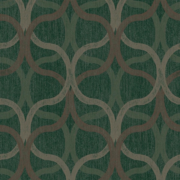 Refine Geo Green and Gold Wallpaper