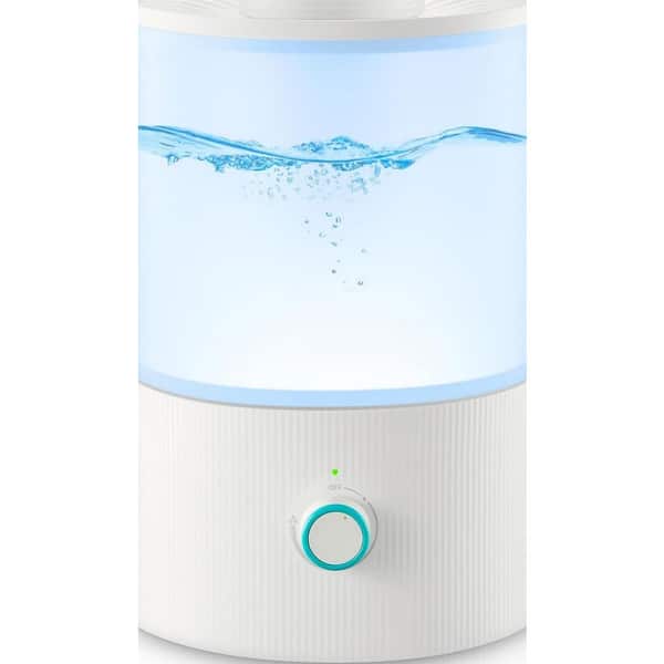 0.85 Gallon Plastic Cool Mist Ultrasonic Tabletop Humidifier for Bedroom and Baby, Top Fill Oil Diffuser, White