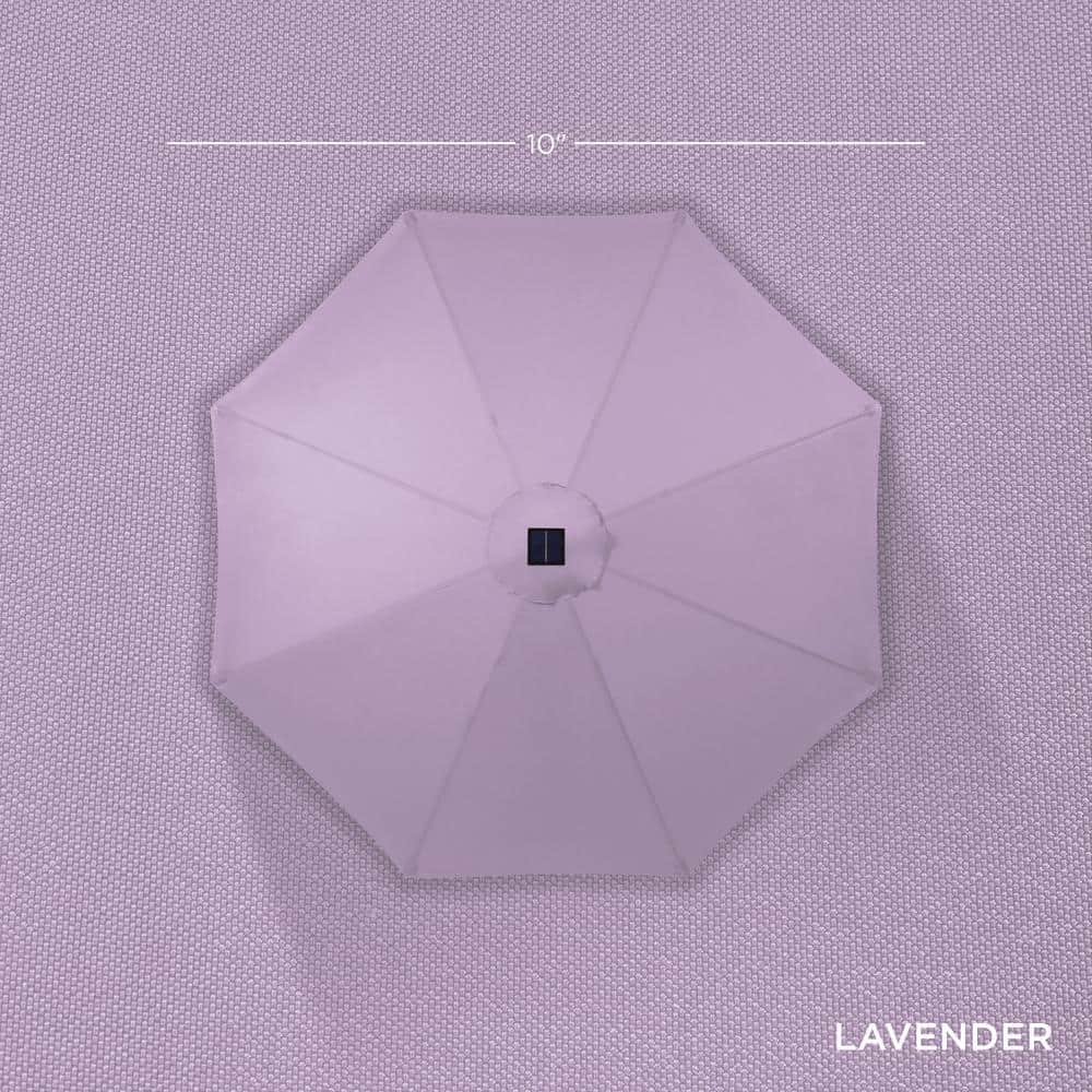Lavender 10ft Solar LED Lighted Patio Umbrella with Tilt Adjustment