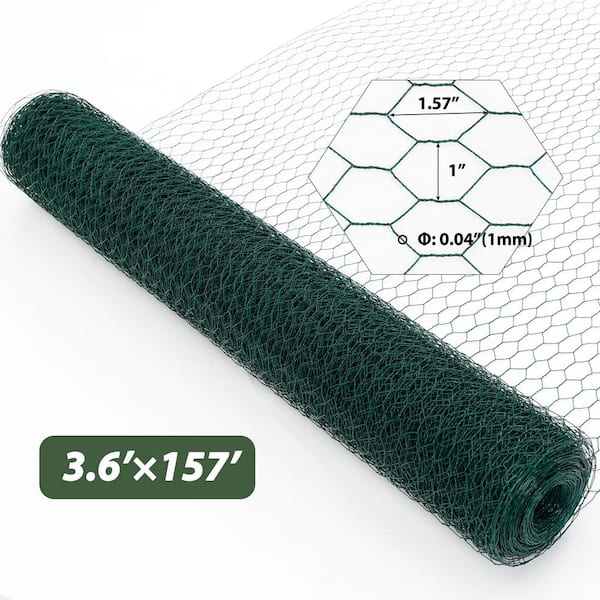 Thanaddo 3.6 ft. W x 157 ft. L Outdoor Large Anti-Rust Chicken Coop Wire Fencing Galvanized Poultry Netting