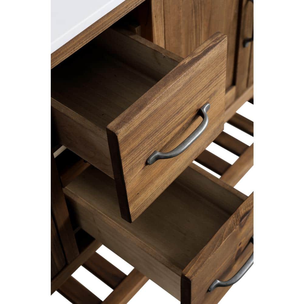 Austin 59" Walnut Reclaimed Wood Double Vanity Cabinet