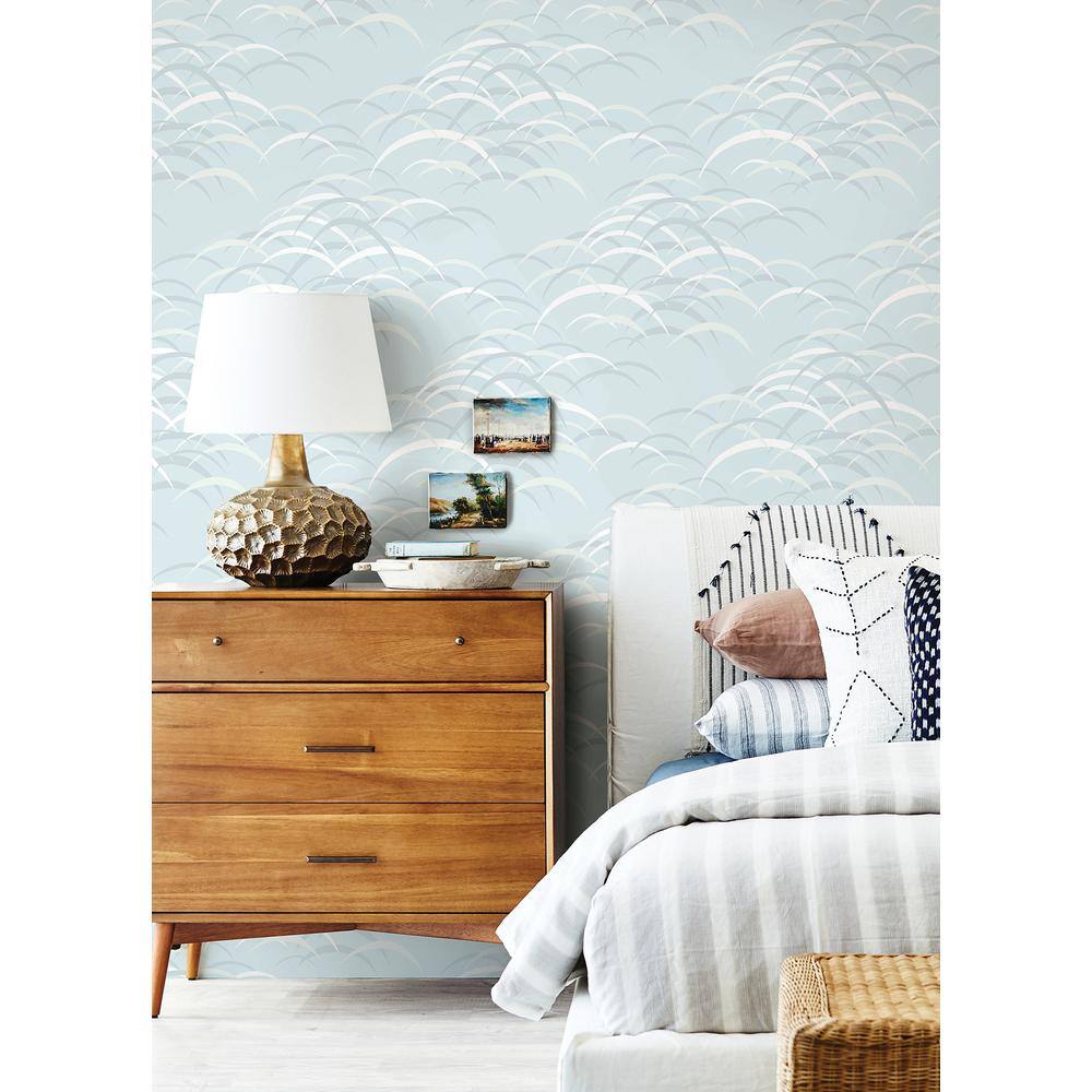 Sky Blue Abstract Non-Pasted Washable Wallpaper Roll