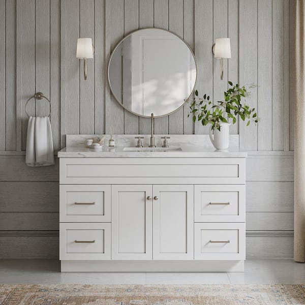 bathroom vanities > New Arrivals > 24 in. Single Sink  Foldable Vanity Cabinet in White with White Ceramic Top