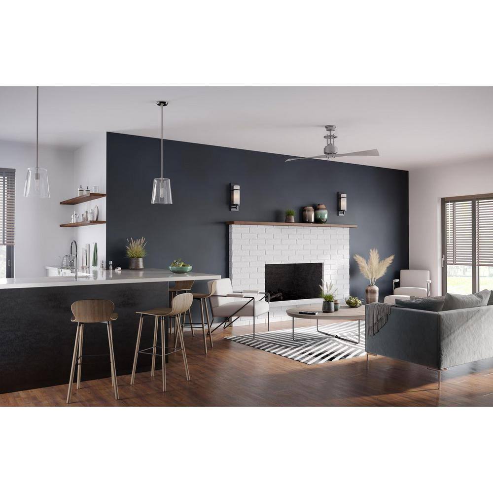 Clarion 9" Polished Nickel Pendant with Clear Glass Shade