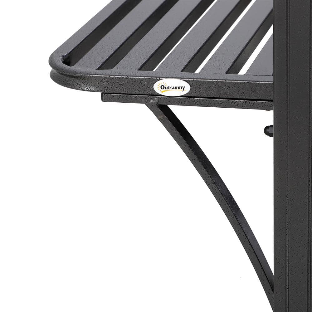 Outsunny 9' x 5' Black Hardtop BBQ Grill Gazebo