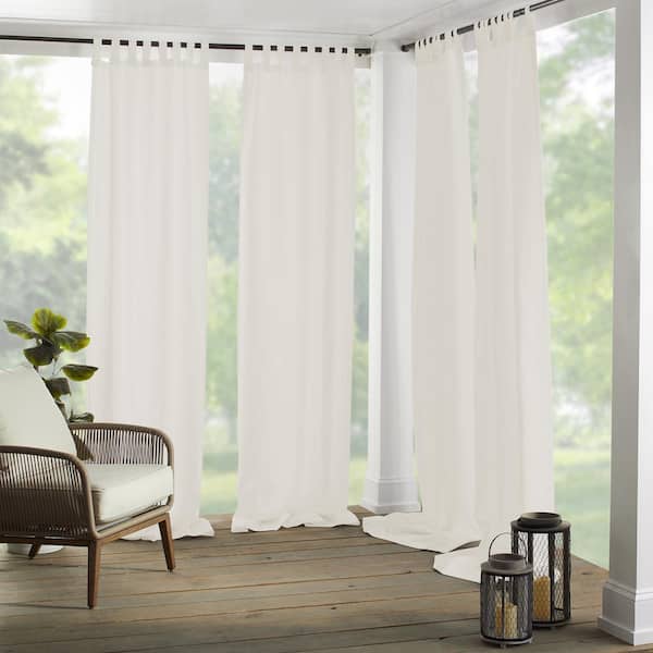 Elrene Ivory Solid Tab Top Room Darkening Curtain - 52 in. W x 108 in. L