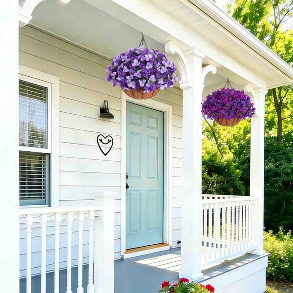 アメリカンフラワー淡パープル 20.5 in. Dark Purple Fuchsia Indoor/Outdoor Hanging Artificial