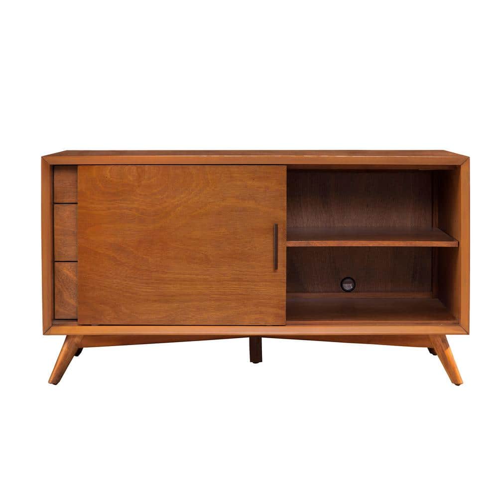 Flynn Acorn Mid-Century Modern Mahogany TV Console with Cabinet