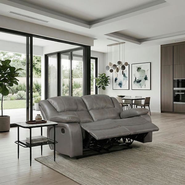 Lazzara Dimitri 64 in Top Grain Leather Manual Double Reclining 2