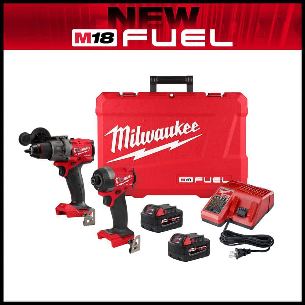 Milwaukee M18 FUEL 18V Lithium-Ion Brushless Cordless Hammer Drill and Impact  Driver Combo Kit (2-Tool) with Batteries 3697-22 The Home Depot