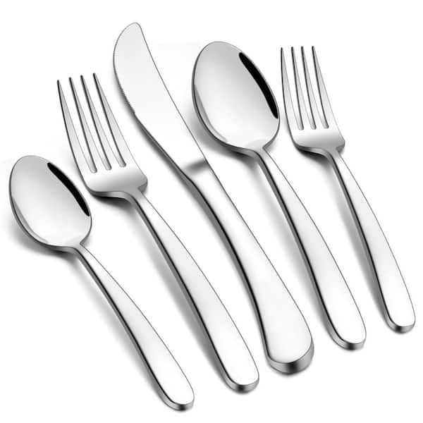 Heavy Duty 20-Piece Stainless Steel Flatware Set for 4 - Heavyweight, Mirror Polished, Dishwasher Safe