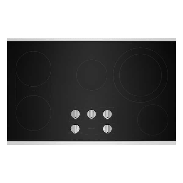 Maytag 36 in. Radiant Electric Cooktop in Stainless Steel with 5 Burner Elements and Reversible Grill, Griddle