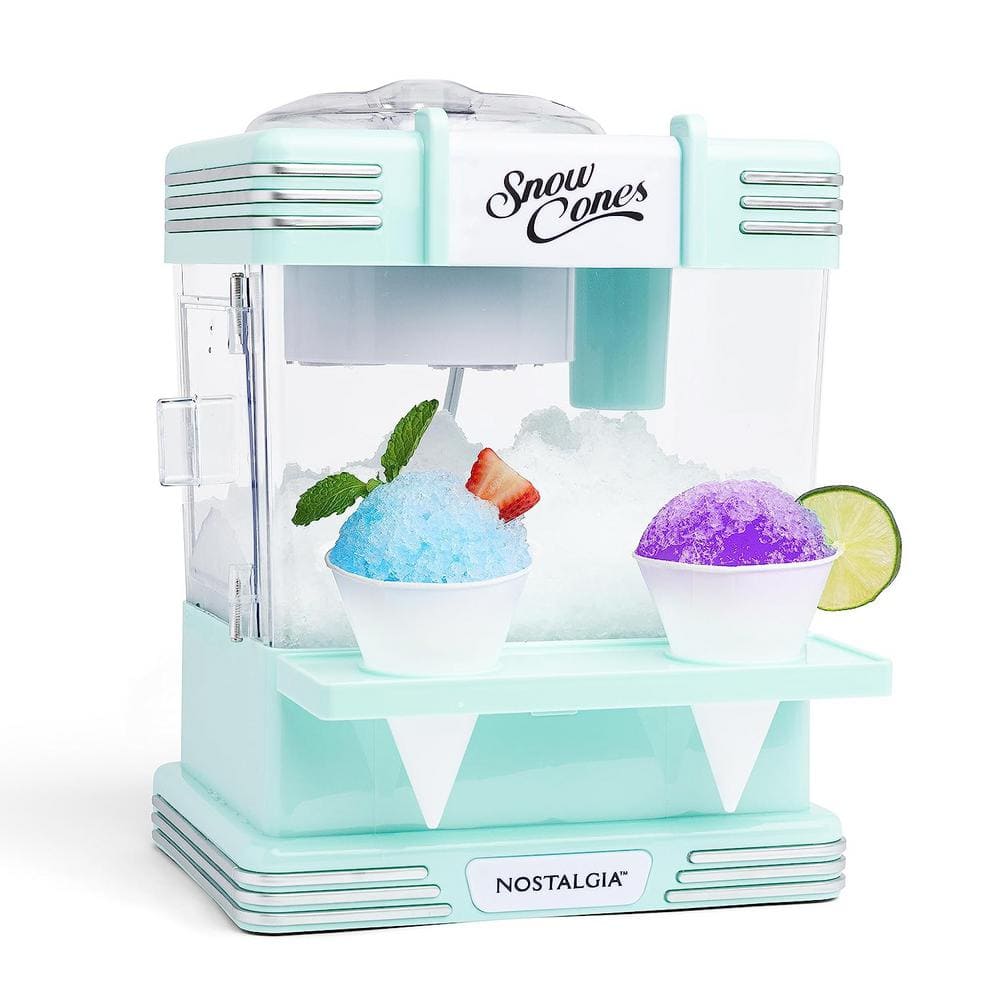 Aqua Stainless Steel Countertop Snow Cone Maker with Reusable Cones