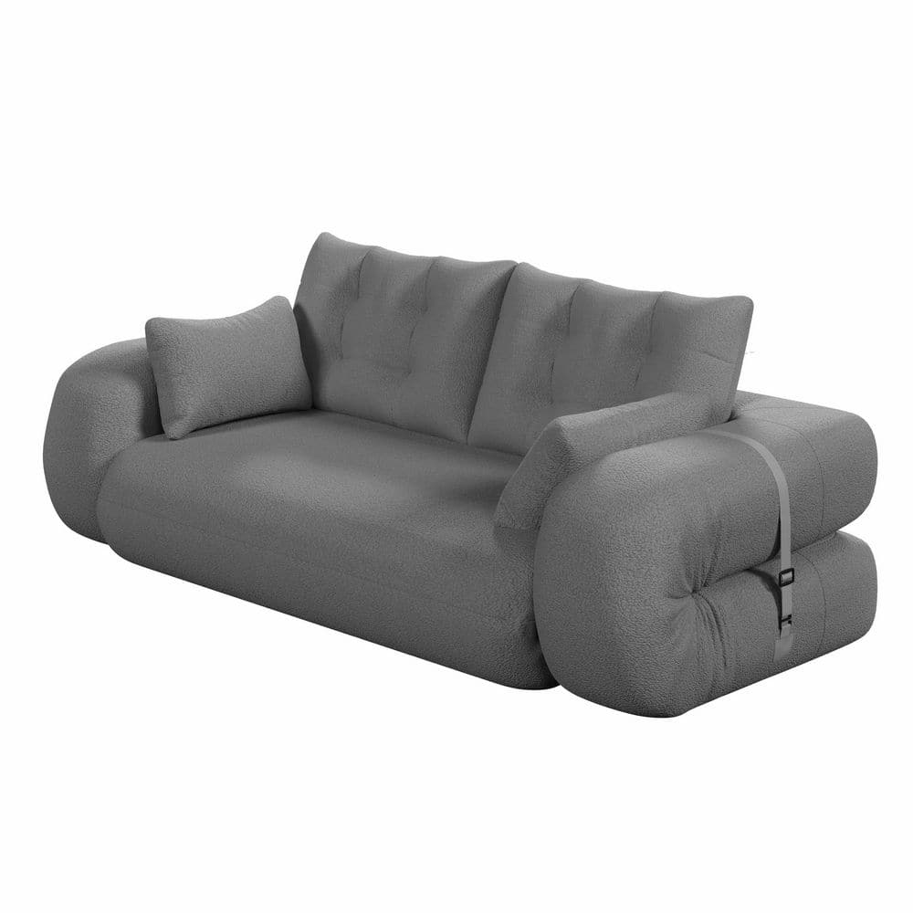 78.7 in. W Grey Teddy Fabric Full Size Multi-Functional Foldable Sofa Bed, Compressed Human Dog Bed, No Assembly price history on PriceWatchPro