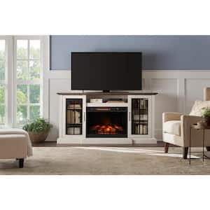 Vinegate 68 in. Freestanding Media Console Electric Fireplace in White