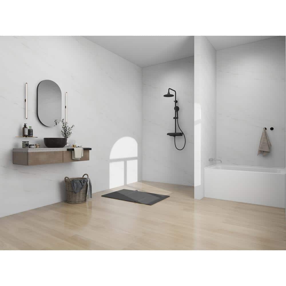 White Acrylic Alcove Skirt Bathtub with Left Drain