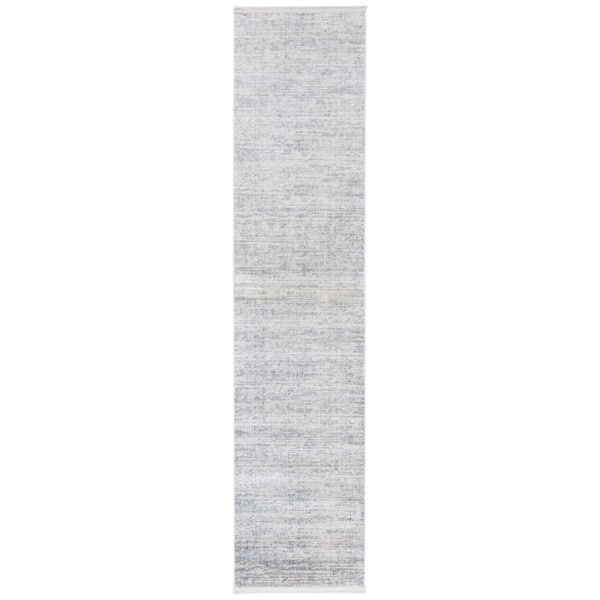 Dream 3 ft. x 12 ft. Ivory/Gray Running Stripes Runner Rug