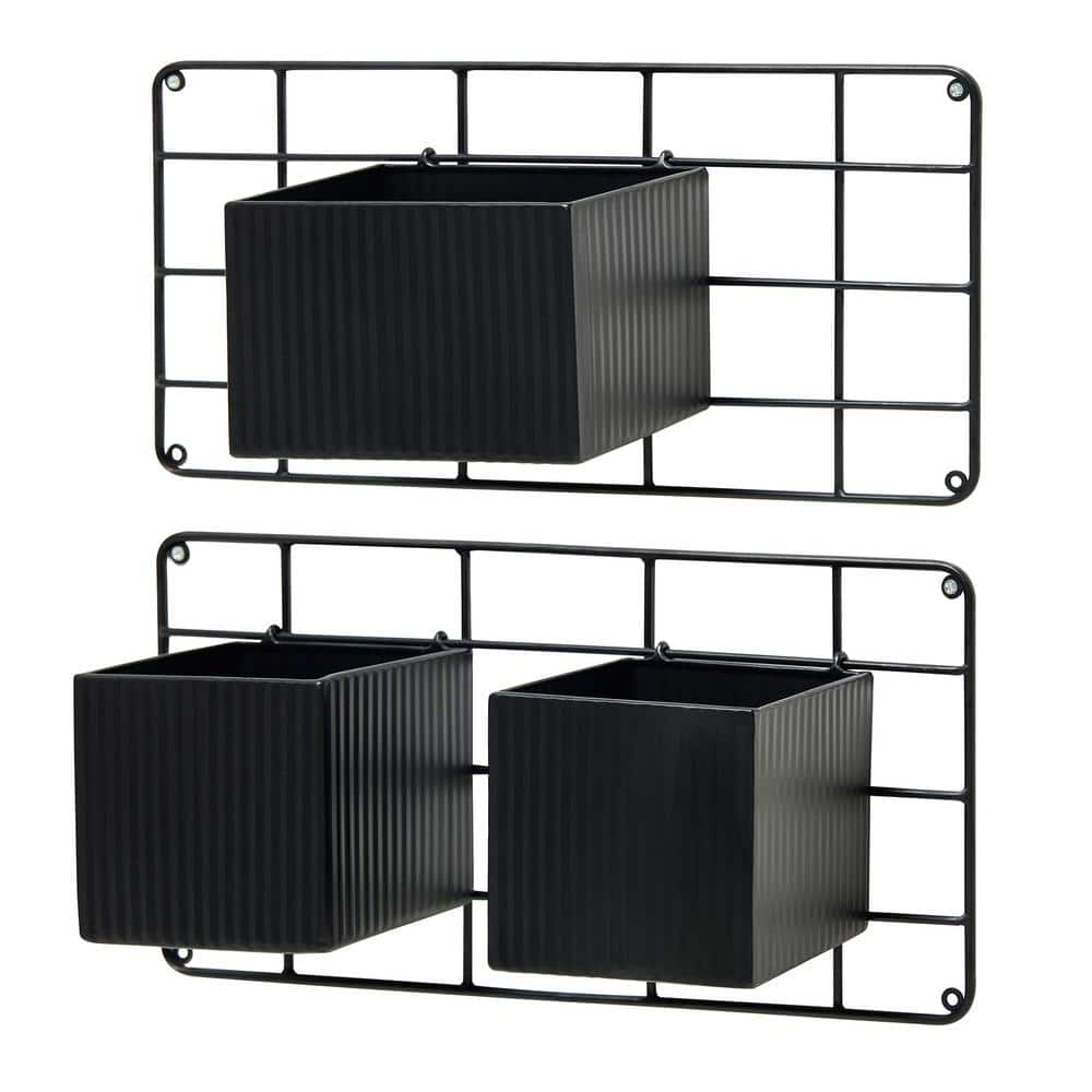 Glitzhome 10 in. H Kits and Accessories Iron Black Metal Vertical