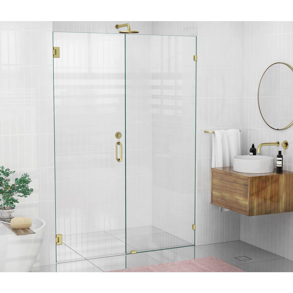 Glass Warehouse Illume 57 in. W x 78 in. H Wall Hinged Frameless Shower ...