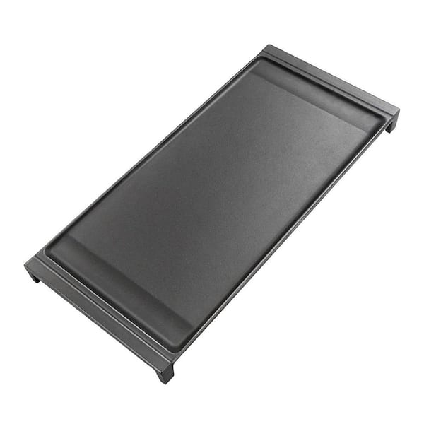 Black Cast Iron Nonstick Two Grease Traps Griddle Pan Flat Plate Gas Stove Top Center Burner Grill Replacement