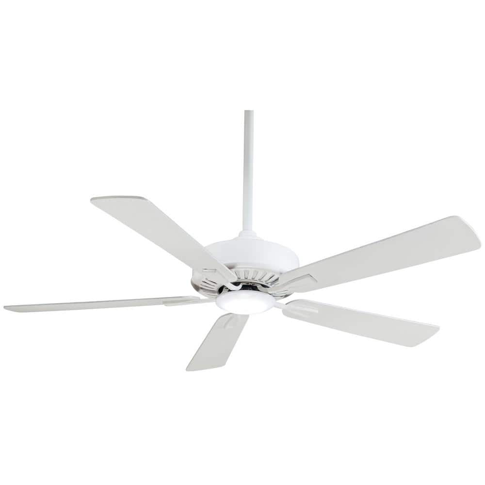 Contractor 52 in. Integrated LED Indoor White Ceiling Fan with Light with Remote Control -  MINKA-AIRE, F556L-WH