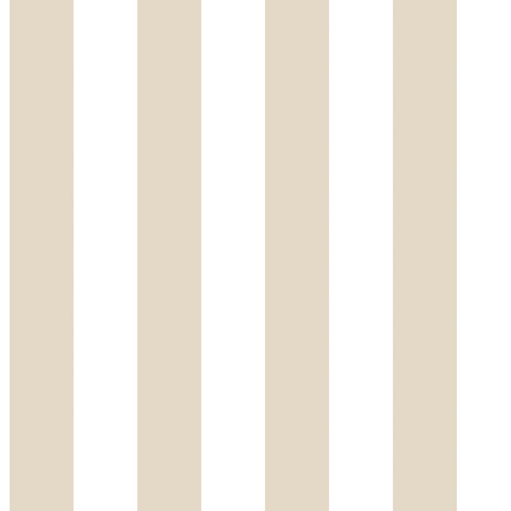 Smart Stripes 3 Beige/White Awning Stripe Matte Finish Non-Pasted Vinyl on 