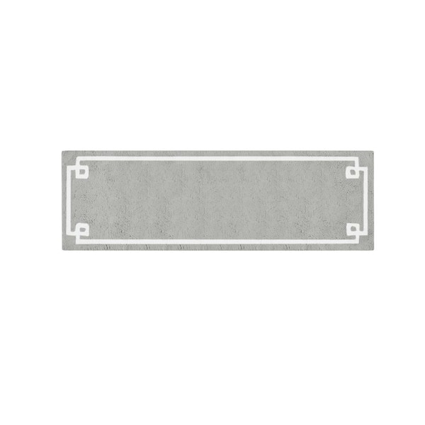 Madison Park Ethan 24 in. x 72 in. Grey Tufted Cotton Runner Bath Rug MP723607 The Home Depot