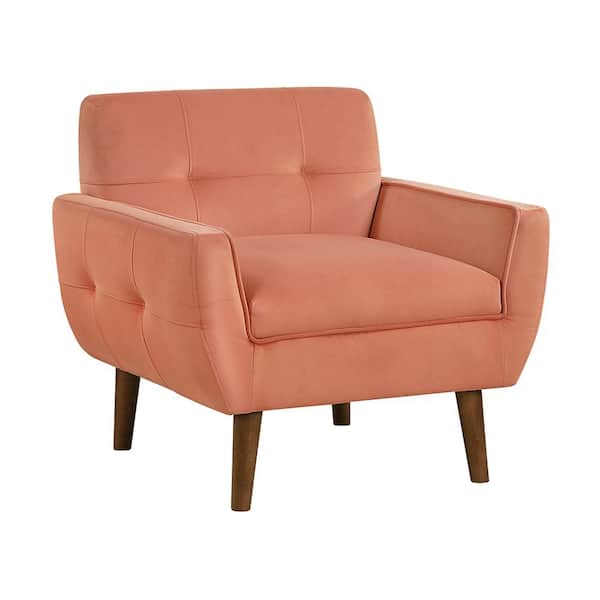 Lazzara Phapsody Orange Velvet Upholstery Accent Chair