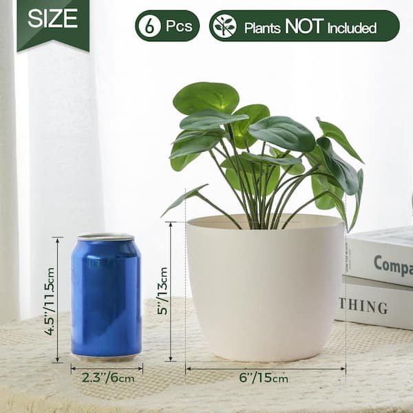 Misopily 6 in. L x 6 in. W x 5 in. H White Indoor/Outdoor Plastic
