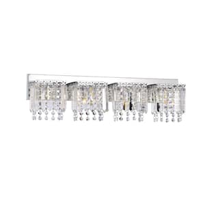 Camille 4.5 in. Wide 4-light Chrome Wall Sconce with Crystal Strand