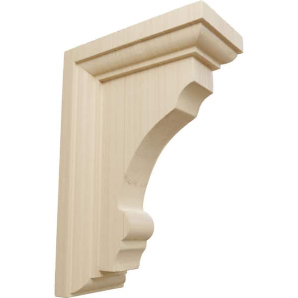 Ekena Millwork 2-1/2 in. x 6 in. x 4 in. Rubberwood Small Thompson Bracket